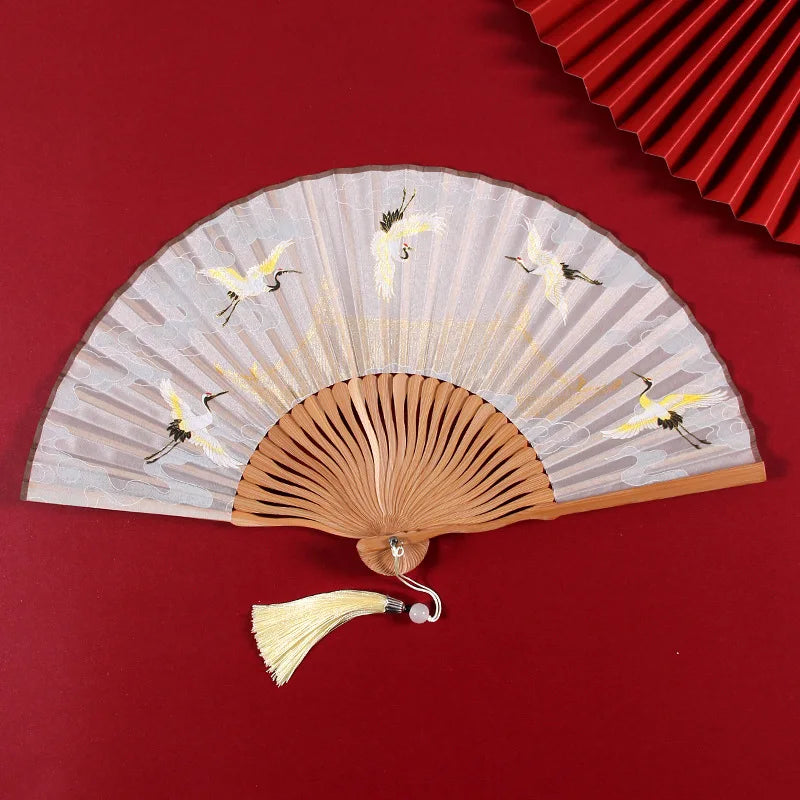 31 Styles Folding Fan Black Japeneses Ladies Silk Hand Fans High Quality Bamboo Crafts Wedding Dance Home Decor Ornament