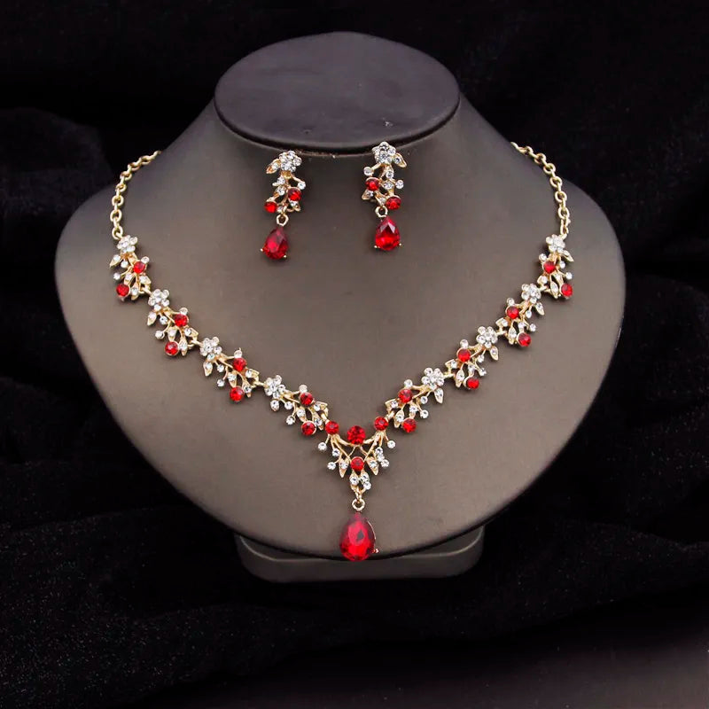 Baroque Tiaras Bridal Jewelry Sets Luxury Crown Earrings Choker Necklace Set Women Wedding Dress Bride Jewelry Set Accessory
