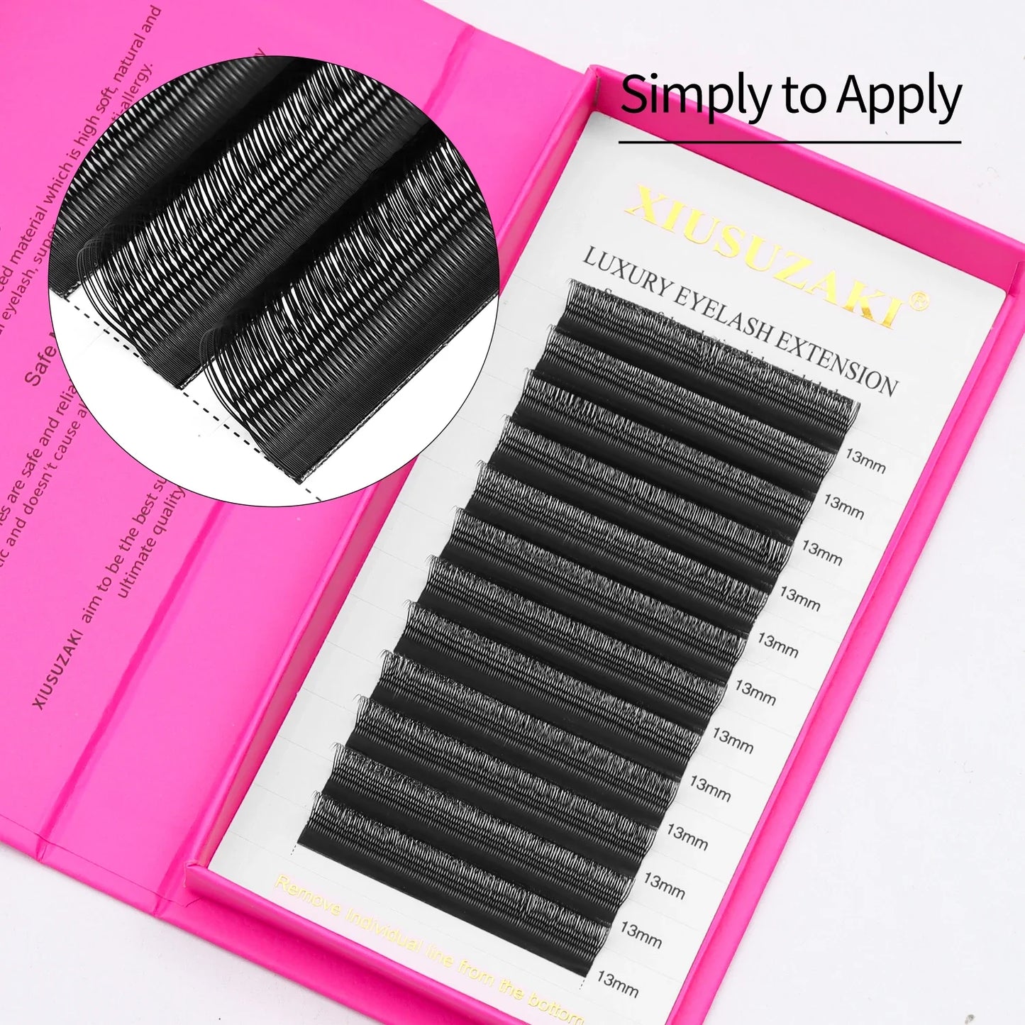 XIUSUZAKI U Shaped YY Eyelashes Extensions Matte Black Natural Double Tips U Shape 2D YY Lashes Premade Fans Volume False Lashes