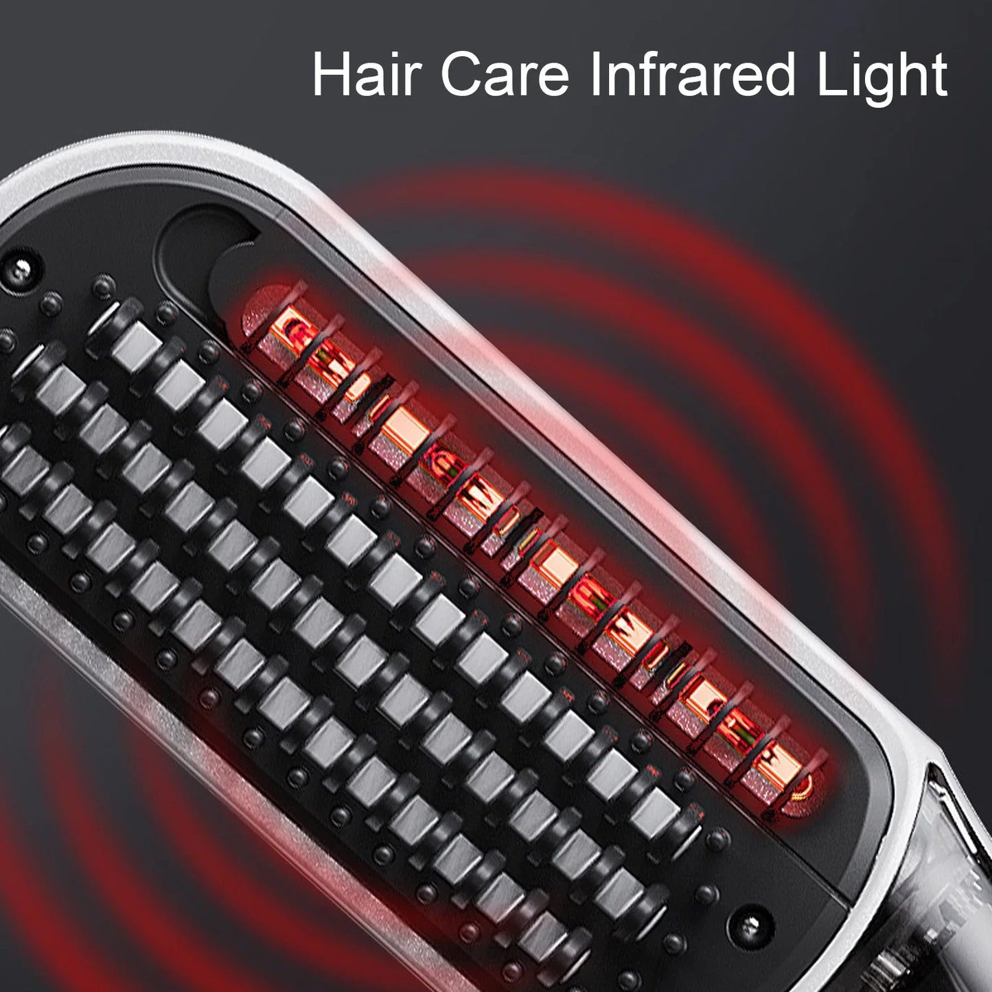 Steam Hair Straightener Brush 2-in-1 Hot Mist Red Light Therapy 4 Temp MCH Fast Heating Anti-Scald Hair Styling Tool for Home Tr