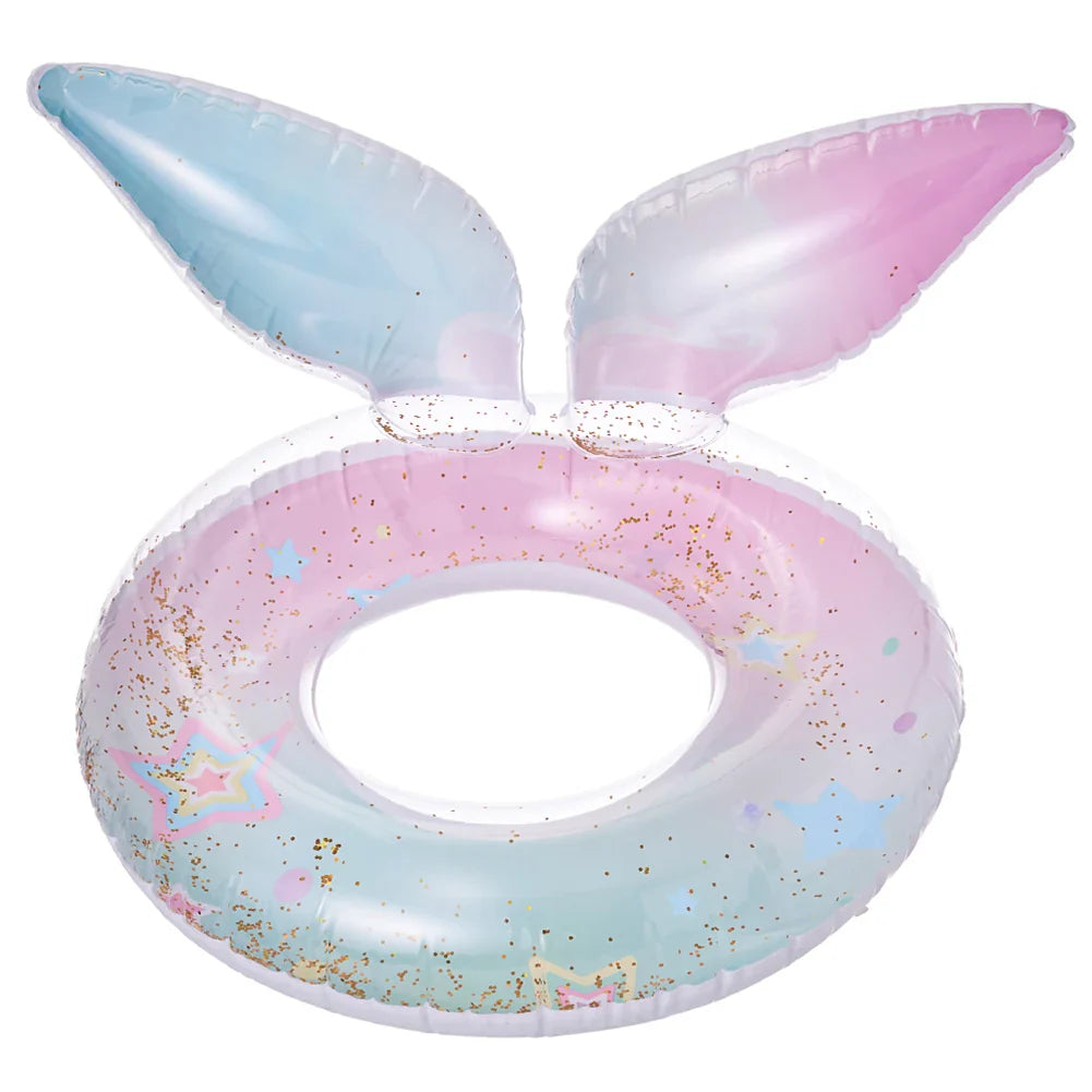 Summer Mermaid Tail Confetti Sequin Swimming Ring Swimming Circle Swim Tubes Rings Beach Swimming Party Toys for Kids and Adults
