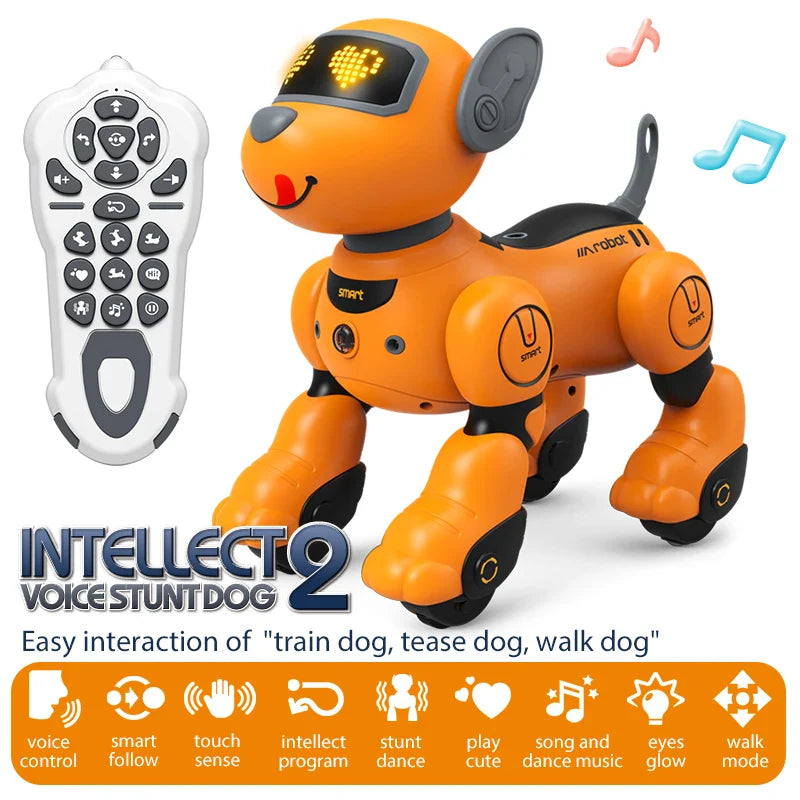 RC Robot Electronic Dog Stunt Dog Voice Command Voice interaction with child Programmable Touch-sense Music Song Toys for Kids