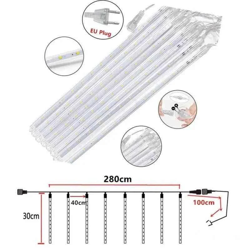 Led Hanging String Lights Meteor Shower
