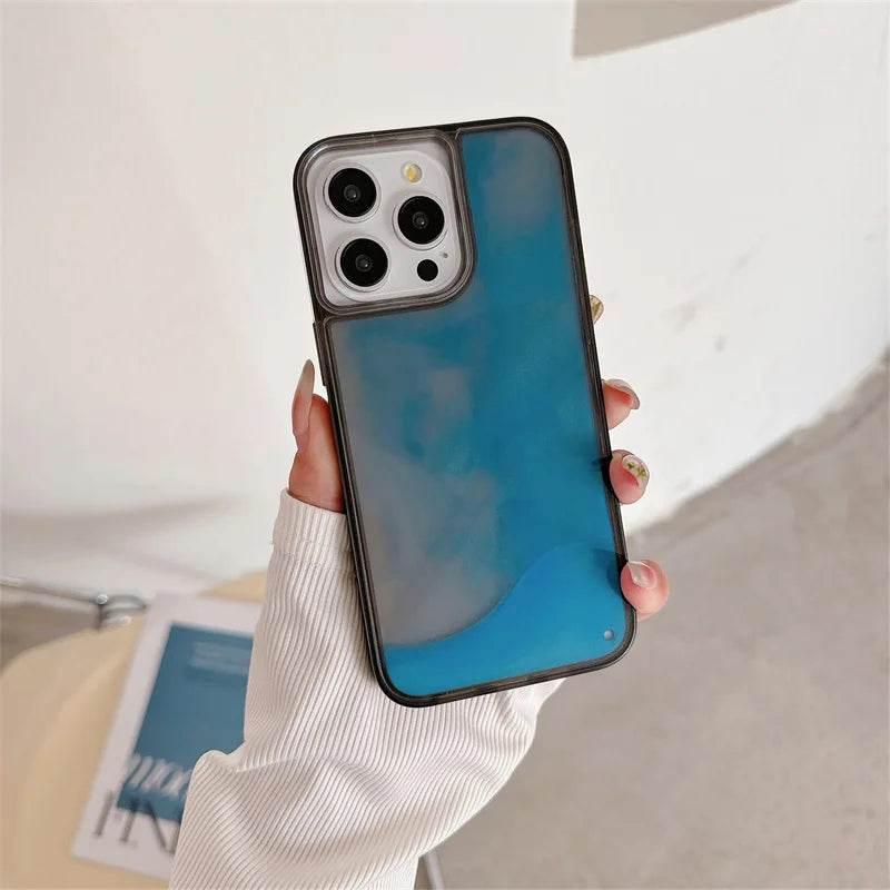 Luminous Flowing Sand Phone Case for iPhone 15 14 13 Pro Max
