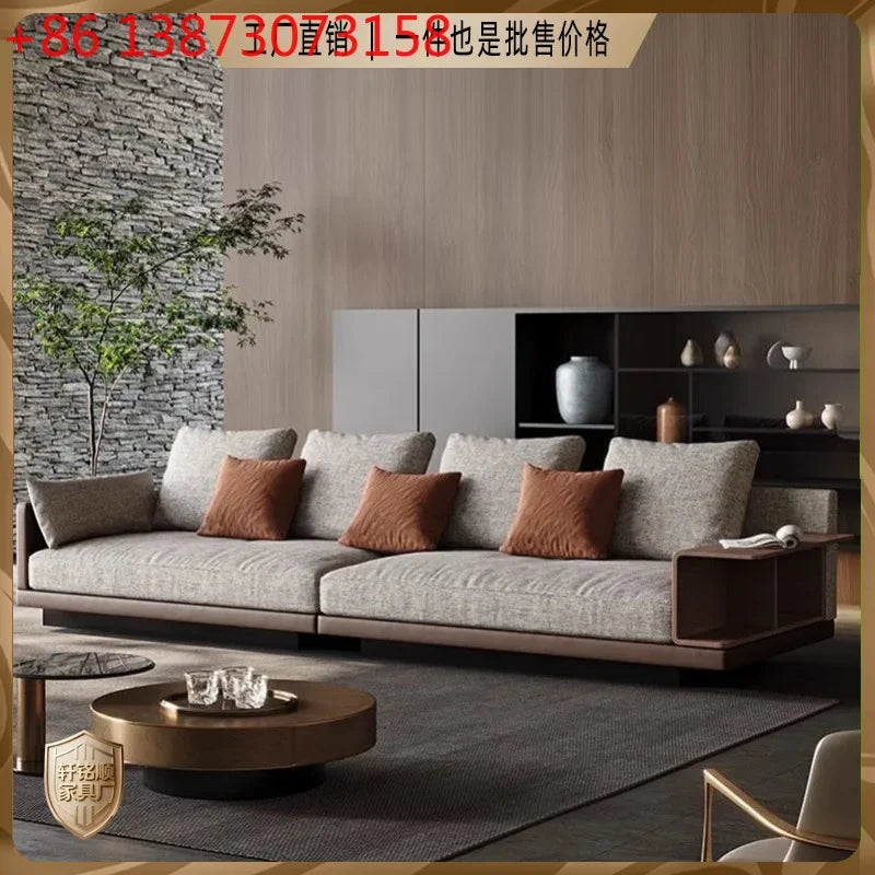 Connelly high-end cotton and linen fabric Italian living room modern simple straight row small apartment triple sofa