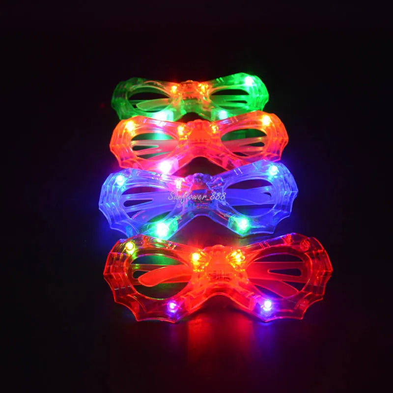 12pcs Adult Kids Women LED Glasses Light Sunglasses Glow Blind Shutter Neon Flash Bar Birthday Wedding Party Halloween Christmas