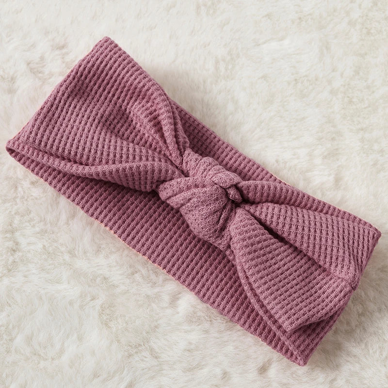 Infant BabyGirl Footies Rompers Solid Color Long Sleeve Jumpsuits Winter Fall Clothes Bodysuits with Headband