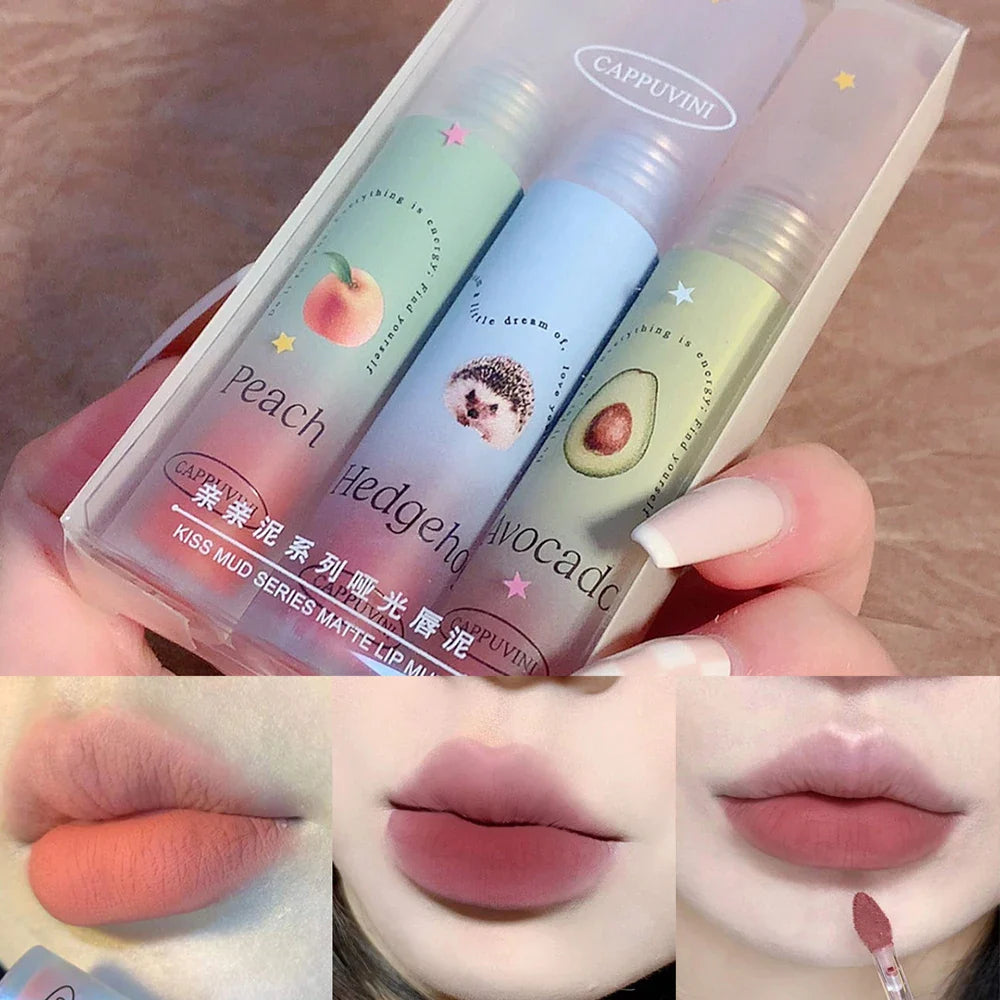 Lightweight Matte Finish Lip Stain Charm Lasting Non-fading Lip Makeup Mini Lipstick for Women