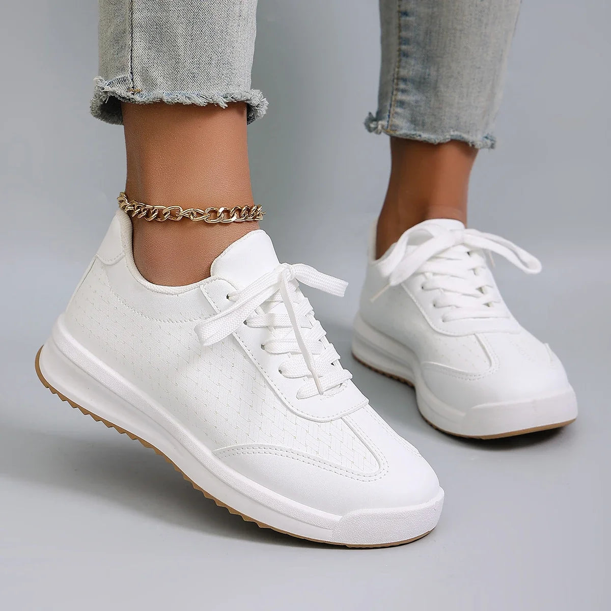 Spring new women's sports shoes, fashionable, breathable, lightweight, non-slip, wear-resistant, casual sports shoes, flat shoes