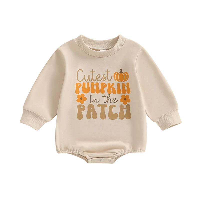 Baby Girl Boy Fall Clothes Pumpkin Sweatshirt Romper Shirt  Halloween Outfit Newborn Halloween Costume