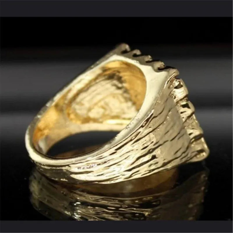 Men Uneven Bumpy Luxury Gold/Silver Rings, Square Delicate Men Accessories.