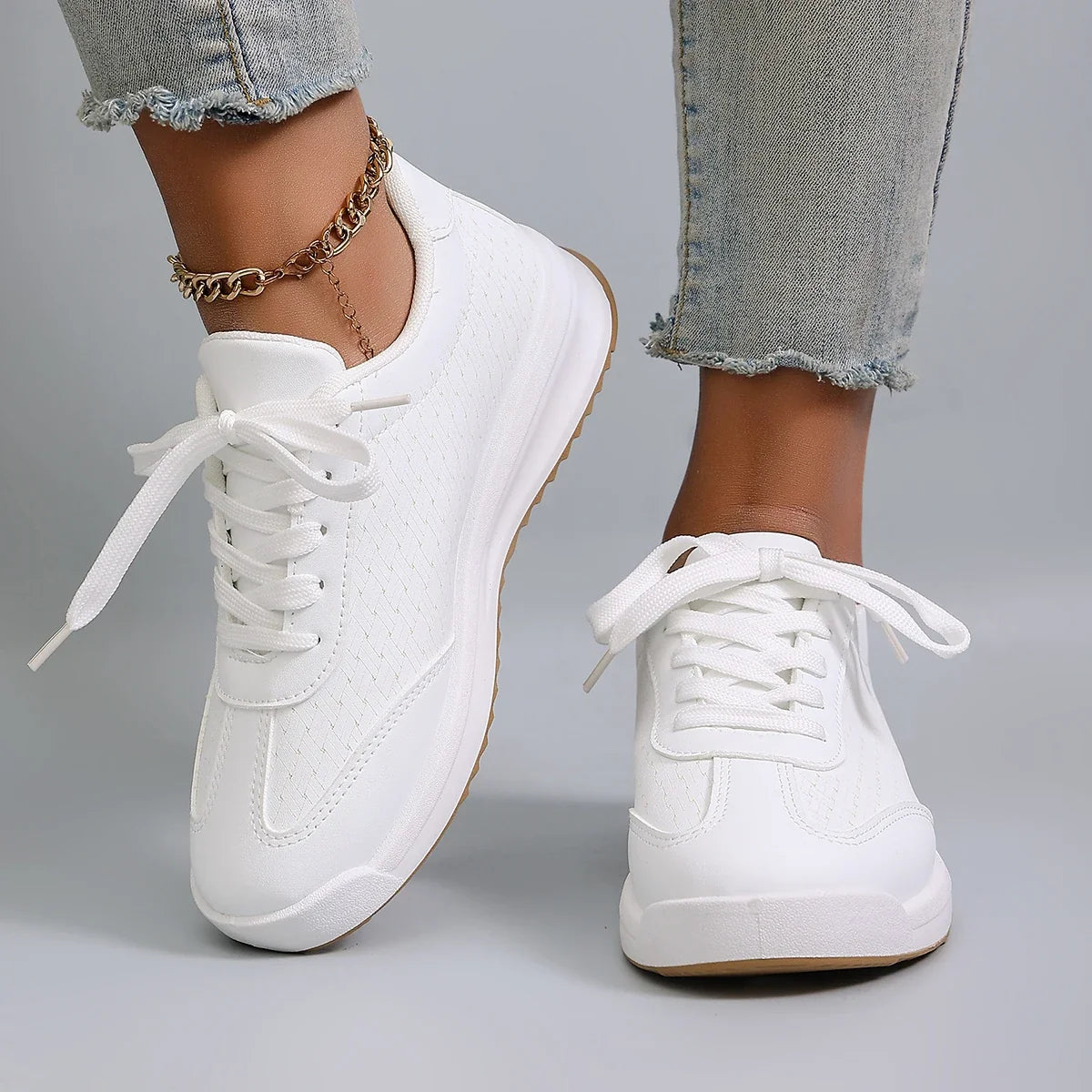 Spring new women's sports shoes, fashionable, breathable, lightweight, non-slip, wear-resistant, casual sports shoes, flat shoes