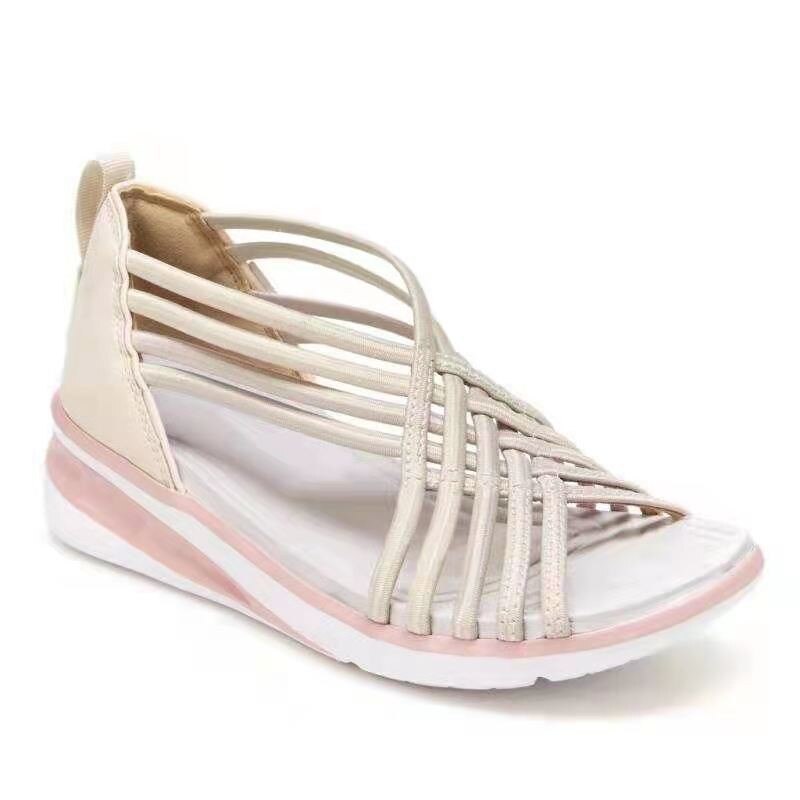 Women's Roman Sandals 2022 Summer New Fashion Wedge Cross-Tie Fish Mouth Shoes Sexy Adult Breathable Beach Sandalias De Mujer