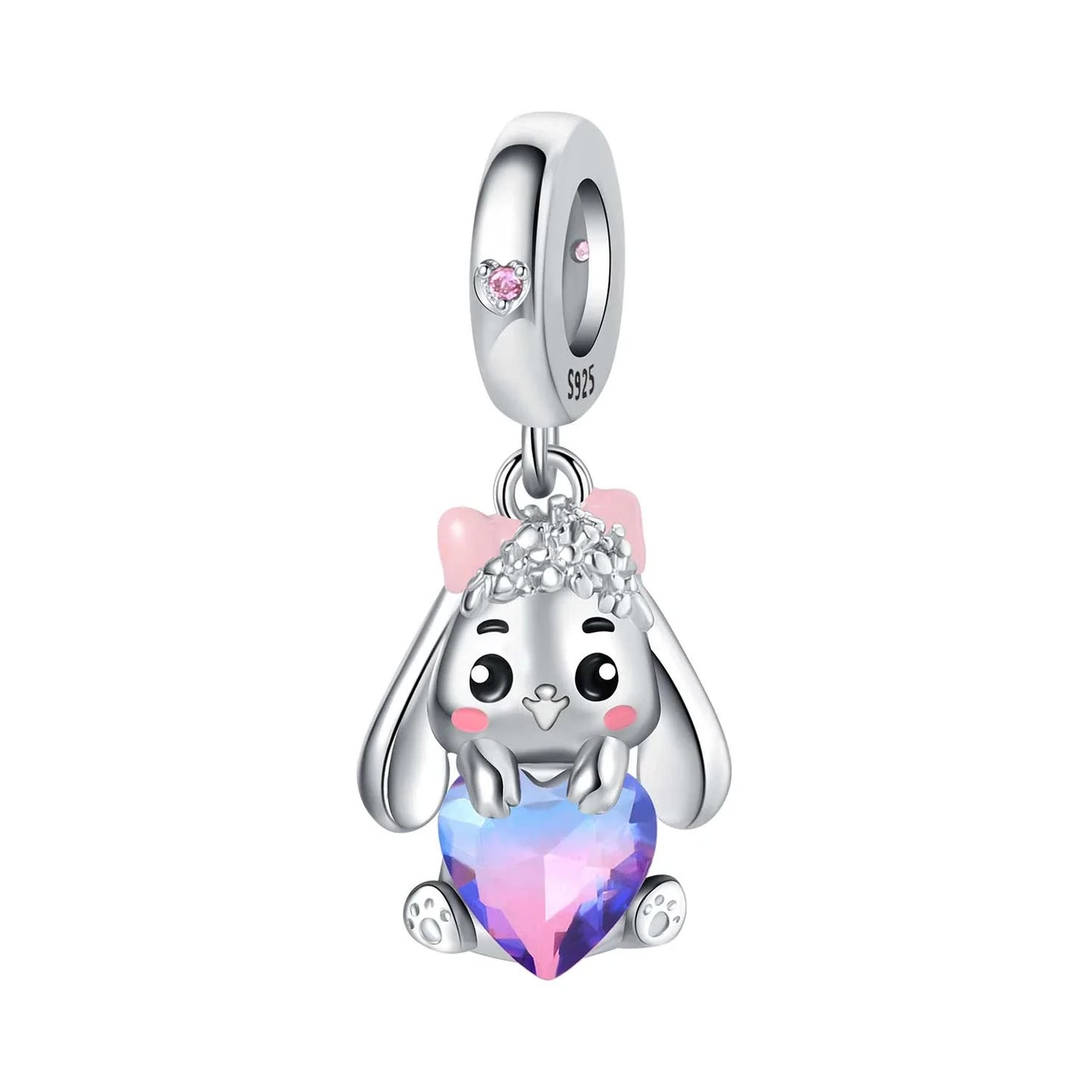 Hot Sale 925 Sterling Silver Dog Cat Cute Pet Animals Pendant Birthday Party Gift for Women Bangle Bracelet Necklace DIY Jewelry