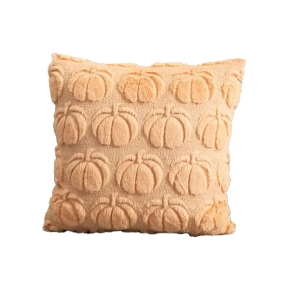 Pumpkin Pattern Throw Pillow Covers Square Fall Halloween Decorative Cushion Covers Washable Plush Pillow Case