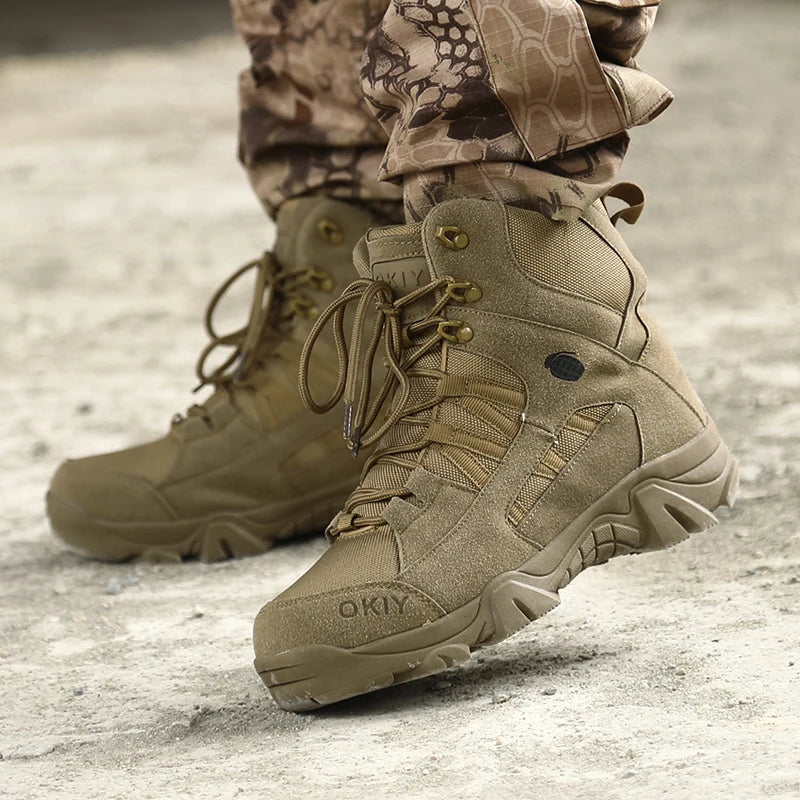Men Tactical Boots Lace Up Breathable Army Boots Unisex