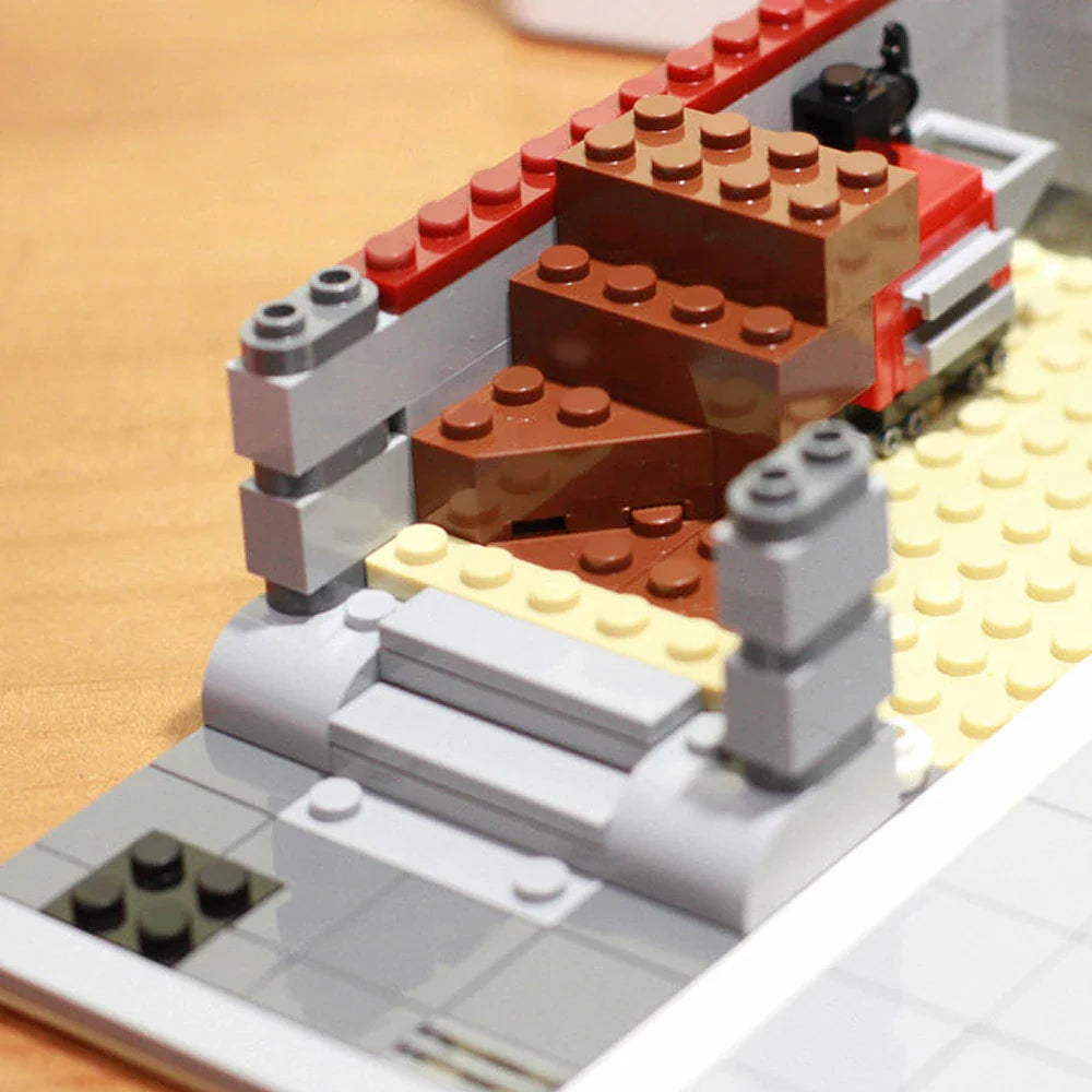 In stock Street View Corner Garage Station Modularize Building Blocks Model Educational Toys Gifts Kids 2569pcs 15042 10264