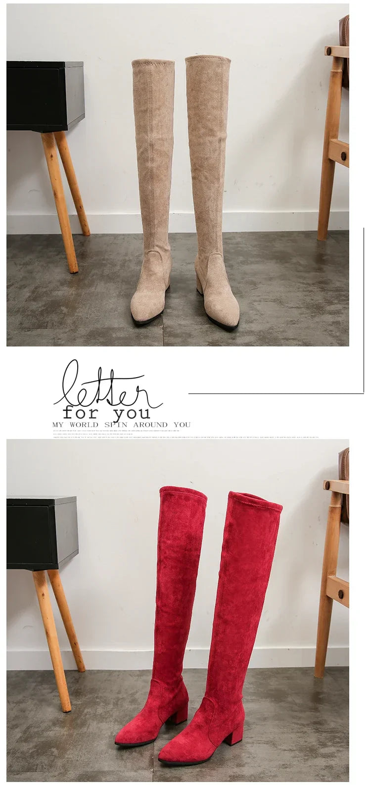 Thigh High Boots Women 2023 Winter Fashion Boot New Over Knee Boots Women Shoes Sexy High Heels Botas Red Warm Fur Black Boots