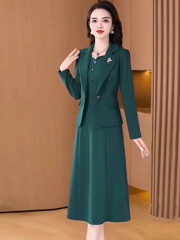 High Waist A-Line Skirt Suit Korean Style Long Sleeve Wedding Dress October Marriage Gown Two-Piece Set Fashionable plus Size