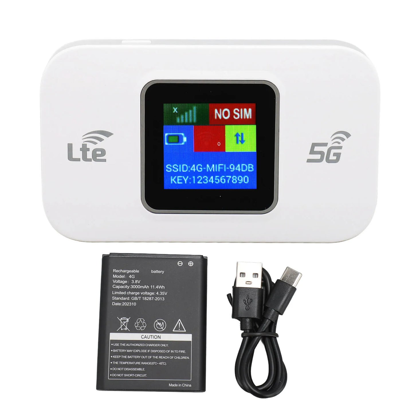 Portable 4G Router 4G LTE WiFi Modem Plug and Play Professional 300Mbps Supports 10 Users Sharing for Tablets for Mobile Phone