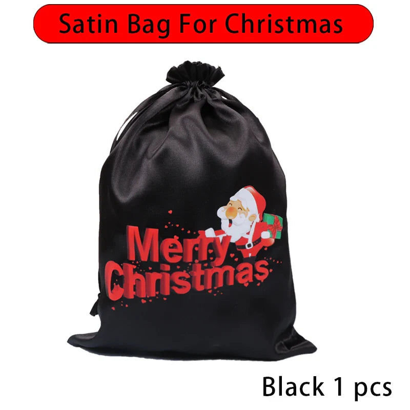 1Pcs/Lot Christmas Drawstring Wig Bags 25*35Cm Hair Packaging Bag Drawstring Pouch Xmas Favor Bracelet Jewelry Packaging Bags