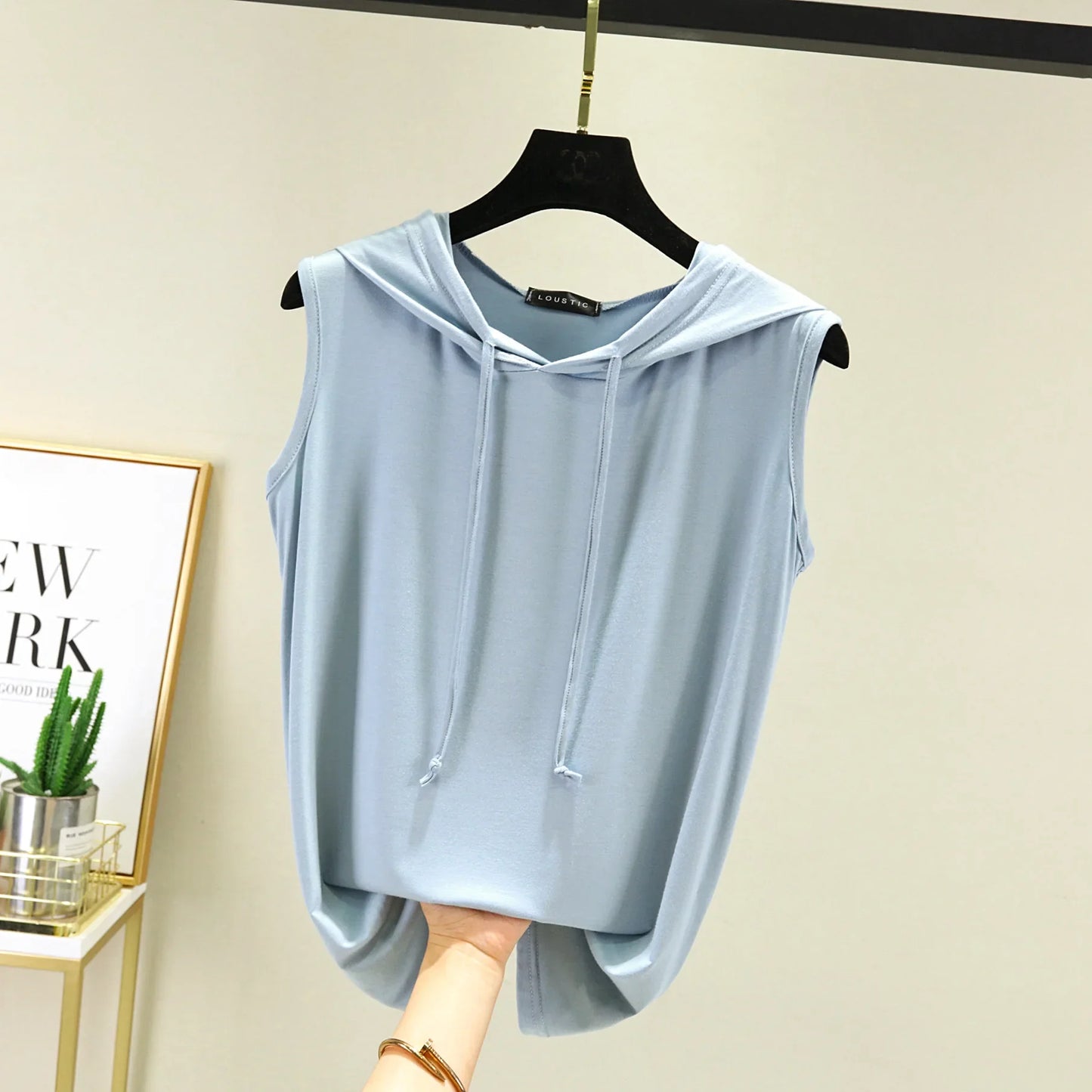 Women's Tank Tops Modal hoodies Tshirt sleeveless Loose Casual Tee Top Summer thin streetwear T-shirt