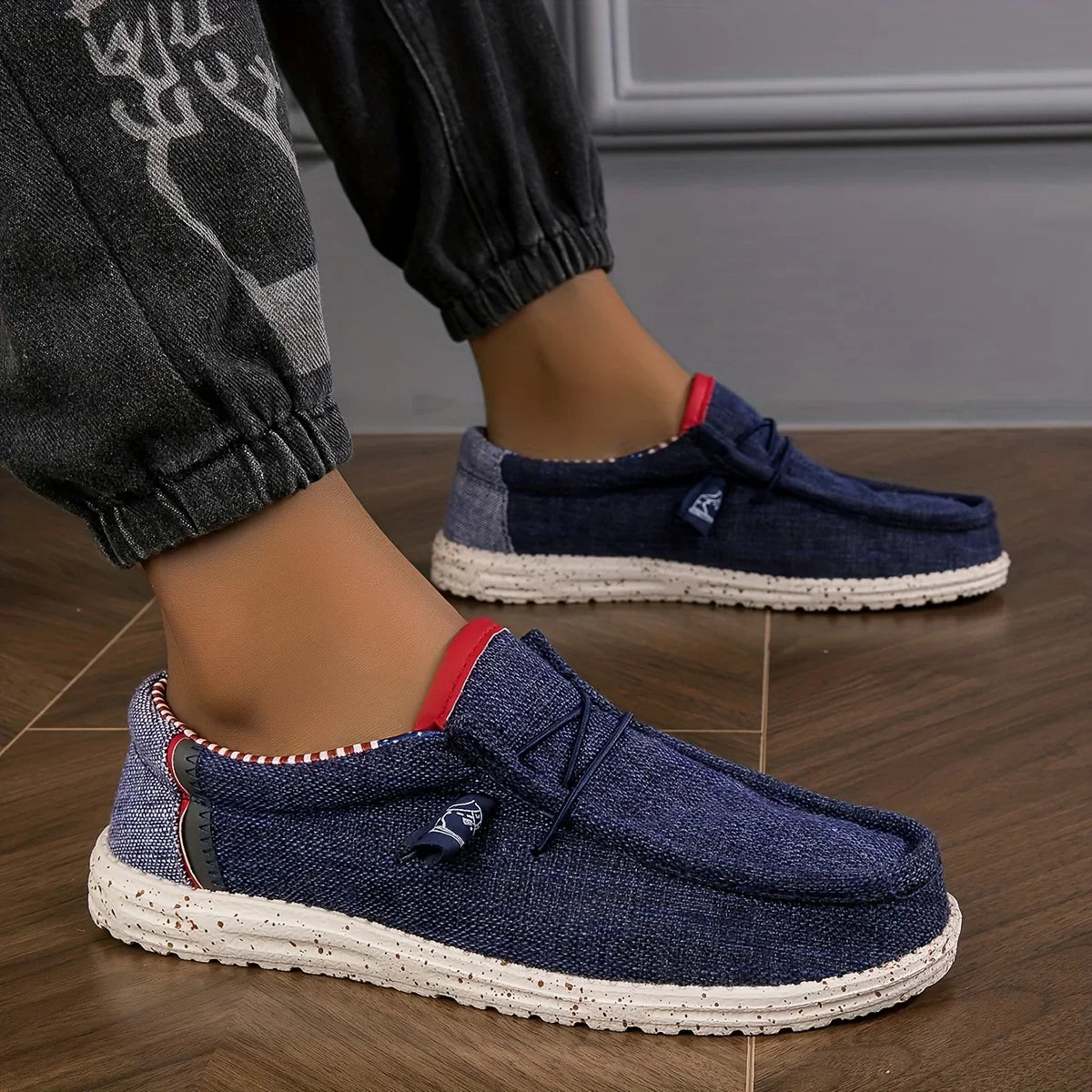 Men Shoes Canvas Loafers, Comfortable Breathable Men Casual Shoes, Driving Shoes Flat Walking Shoes.