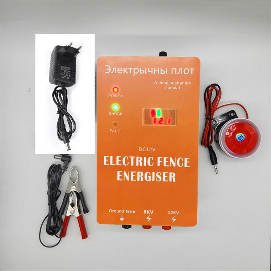 Animal electronic fence energizer 2J electric fence pulser pasture energy controller with alarm