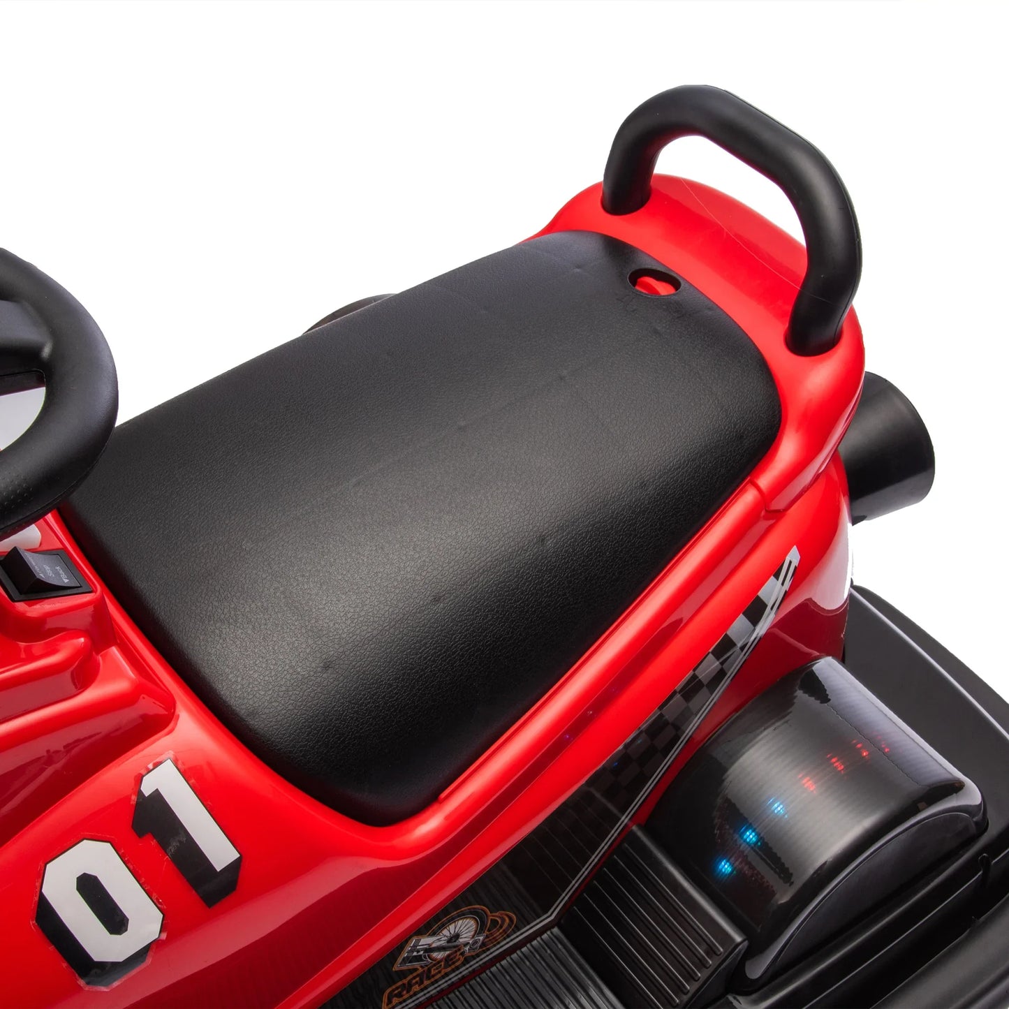 12V Kids Ride On Motor Bumper Car Rotate 360 degrees Collision triggers sound effects and lights,Four-wheel waterfall light