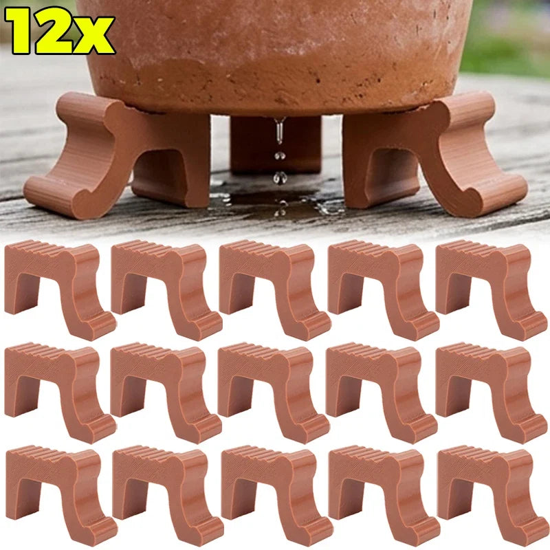3/12PCS Garden Plant Flower Pot Foot Stands Flowerpot Foot Pad Plant Potted Holder Indoor Outdoor Garden Plant Pot Base Tray