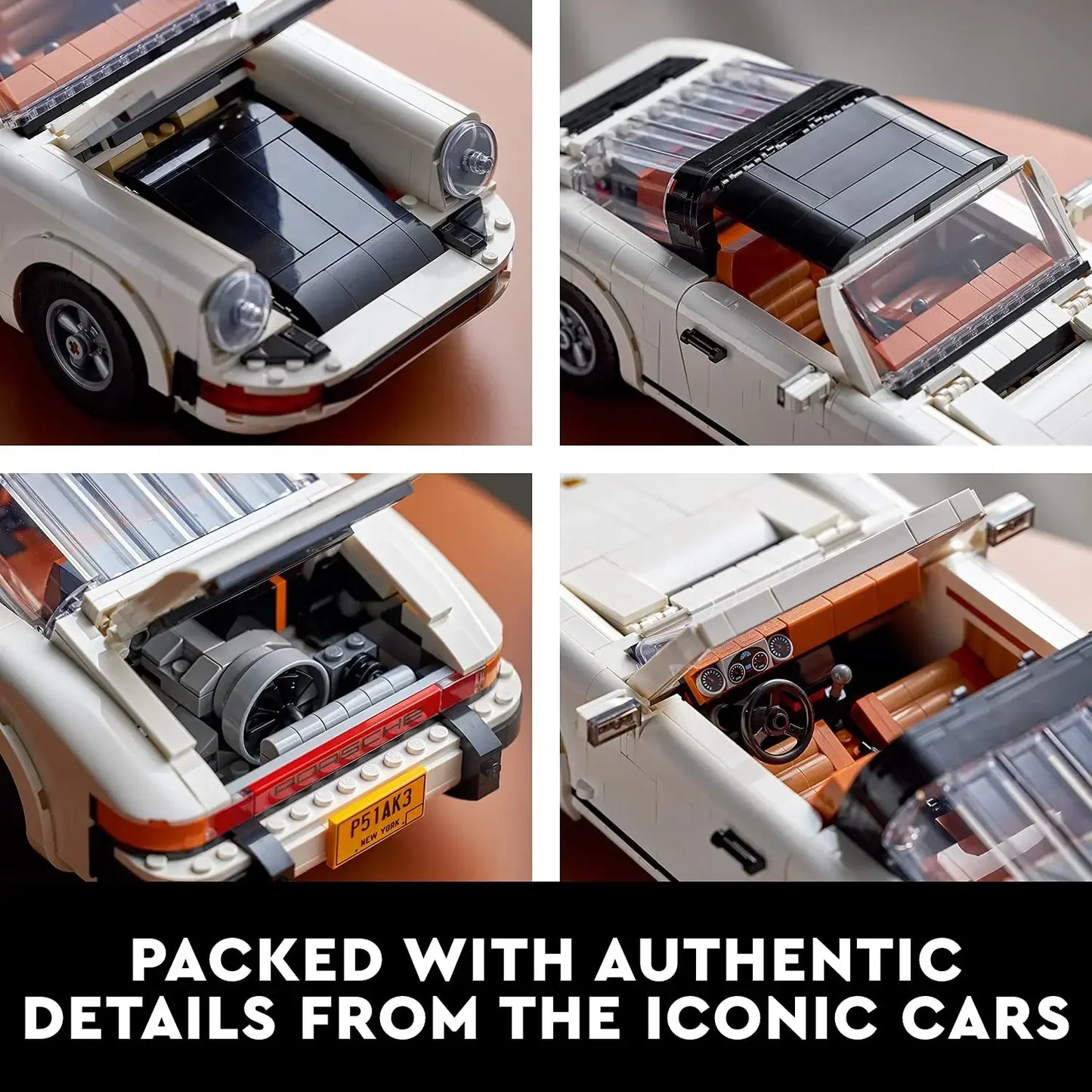 LEGO Icons Porsche 911 10295 Building Set, Collectible Turbo Targa, 2in1 Porsche Race Car Model Kit (1458 Pieces)