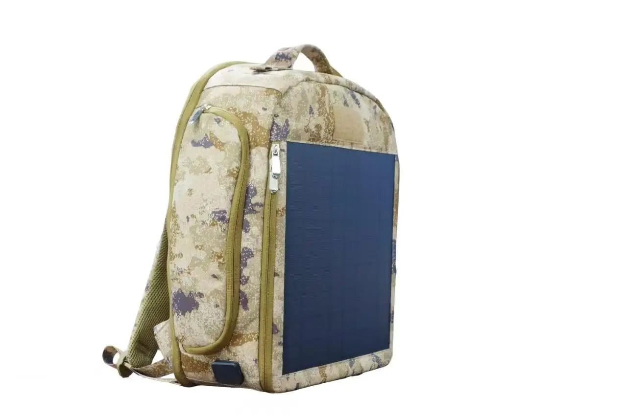 Solar Panel-Powered Backpack Waterproof Backup Power Pack With USB Charging Port For Hiking, Exploring