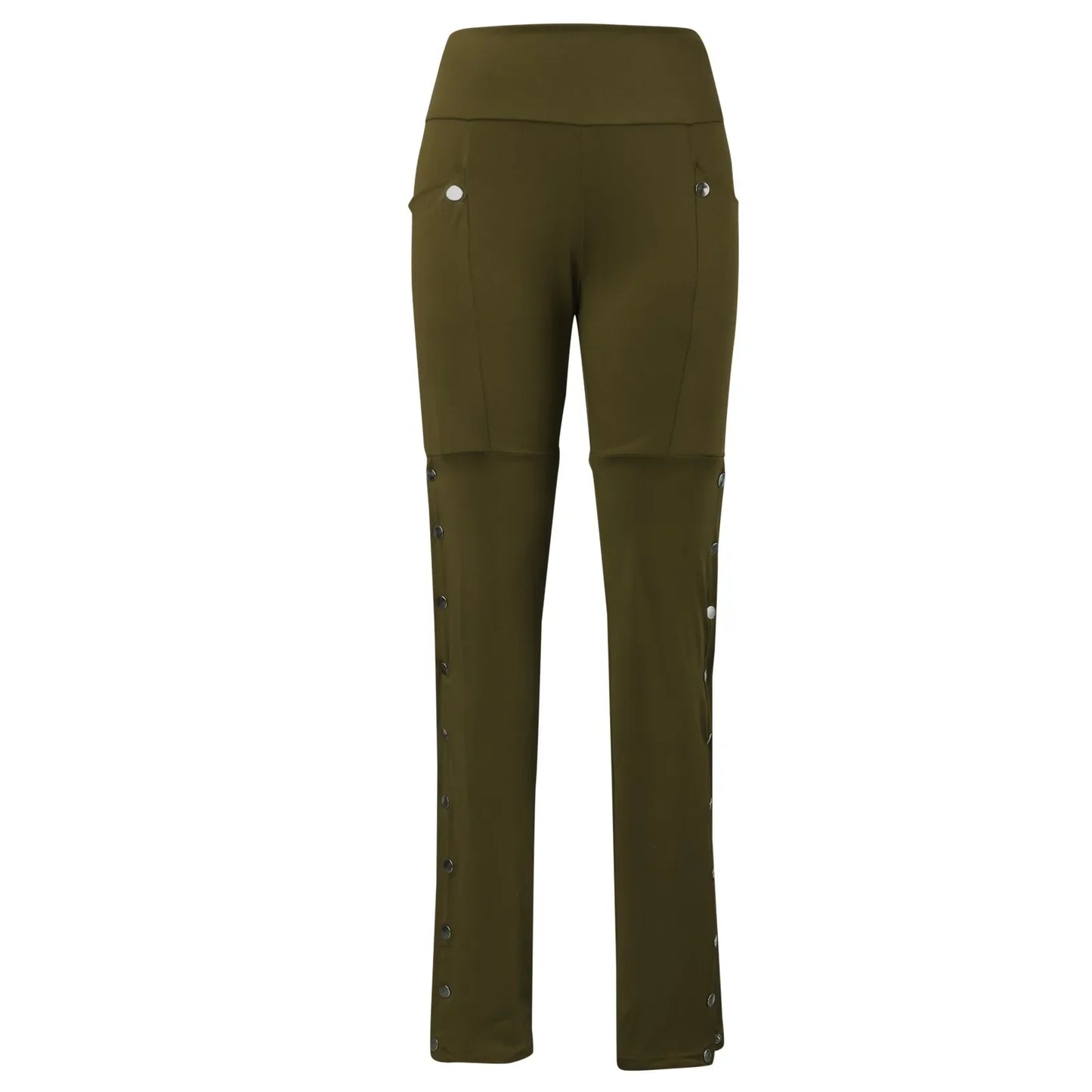 Black Pencil Pants For Women Medieval Gothic Steampunk Rivet Skinny Leggings Trousers Sexy Fashion High Waisted Denim Pants