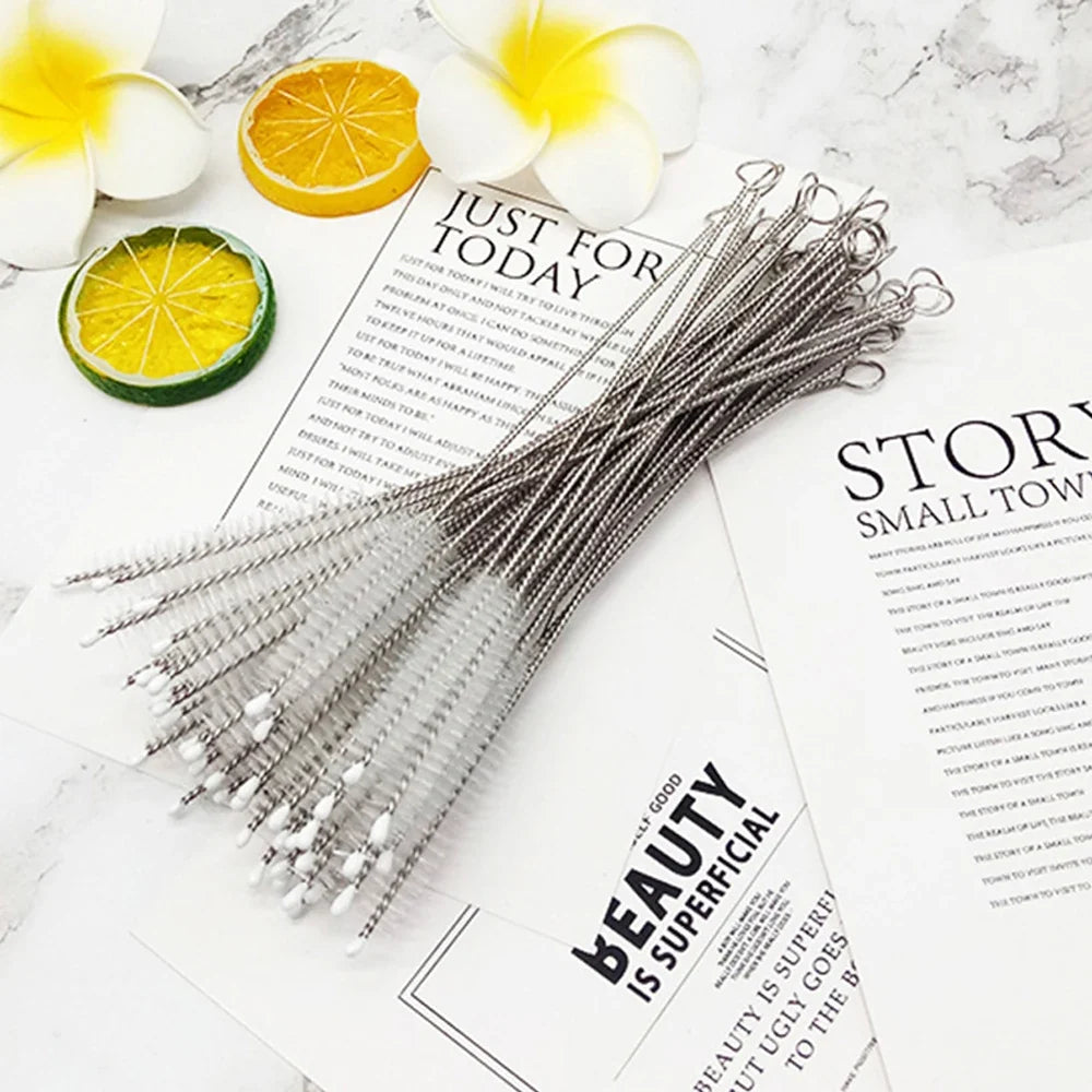 1-500Pcs Nylon Straw Cleaning Brush Pipe Cleaner Stainless Steel Drinking Straws Cleaning Brush for Tube Sippy Cup Pipe Spray