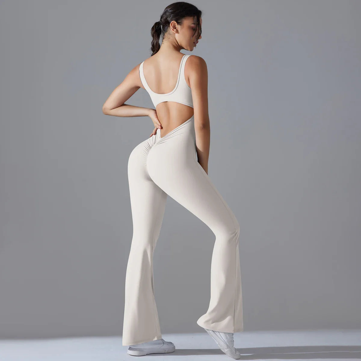 Sexy Back V Jumpsuit Gym Set Women Training Yoga Suit Sportswear Women Sports Jumpsuit Fitness Rompers Stretch Workout Bodysuits