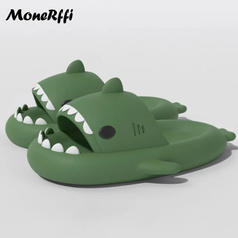 2024 Shark Slides Women Men Summer Shark Slippers Indoor Non-Slip Bathroom Shoes Women Flat Sandals Couple Beach Flip Flops