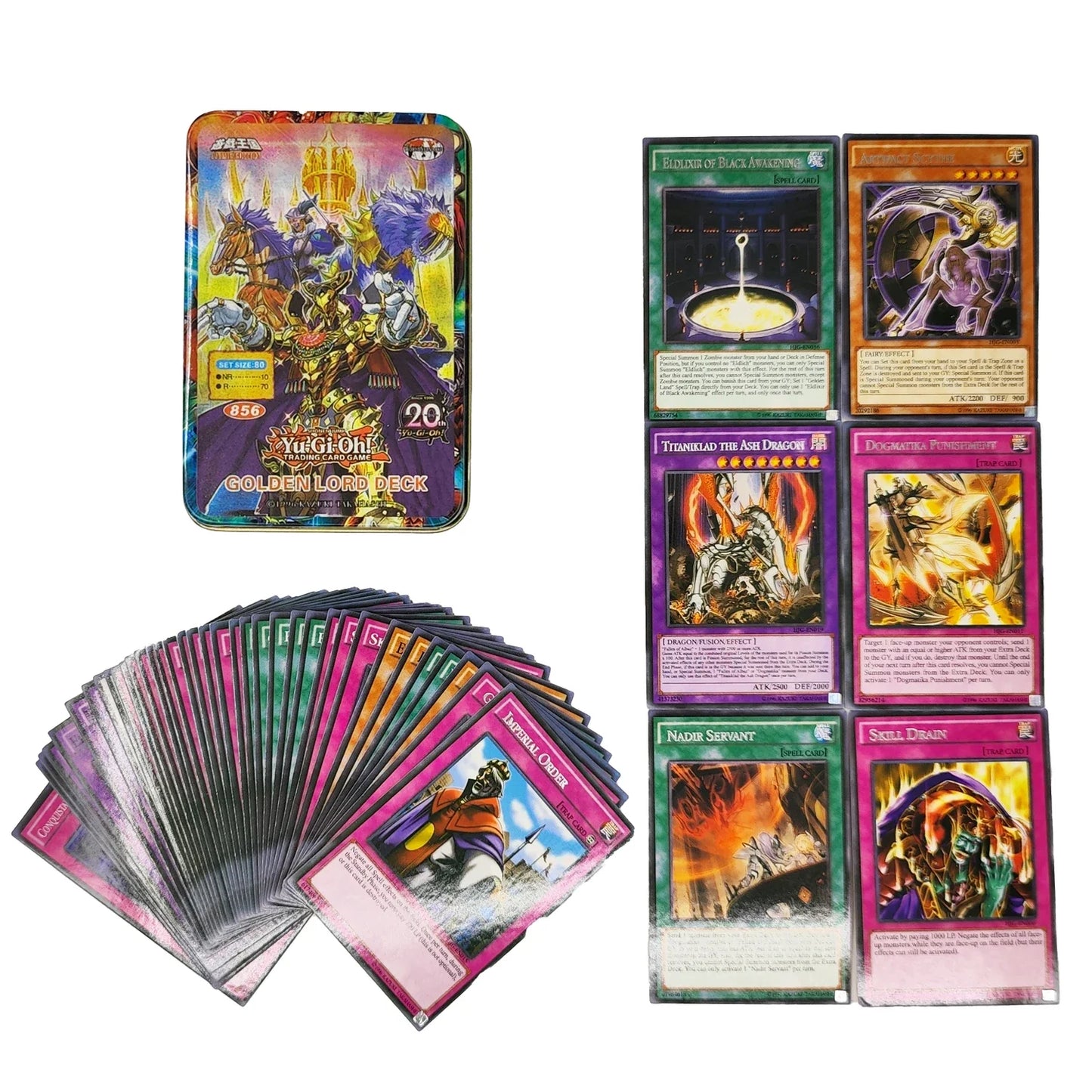 Yu Gi Oh Cards EGYPTIAN GOD PACK Card Deck English TCG Holographic Golden White Dragon Duel Game Collection Card with Tin Box