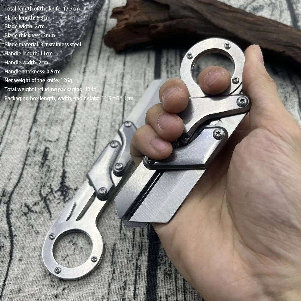 Outdoor mechanical folding tool, convenient folding knife, high hardness, multifunctional push form, fruit express knife