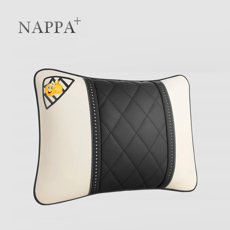 NAPPA Leather Car Seat Rest Cushion Headrest Car Neck Pillows For Mercedes Benz Maybach S-Class Headrest Lumbar Pillow Support S