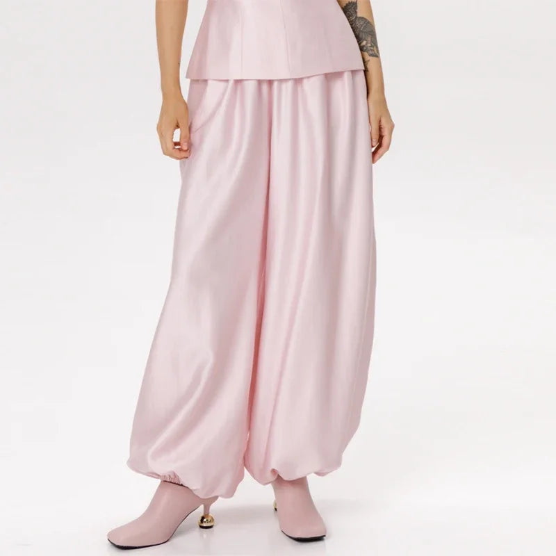 Elegant Women's Top Pant Sets Summer V-neck Short Sleeve Top High Waist Wide Leg Pant Female Suit 2026 Fashion Lady Suits
