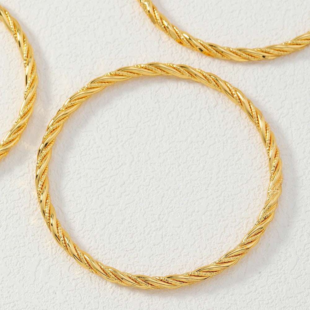 4 pieces/set Middle East Saudi Fried Dough Twists copper thin ring multilayer women's bracelet