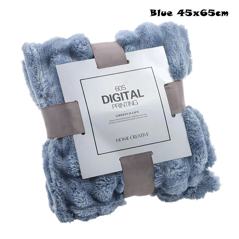 New Double Sided Warm Blanket Skin-Friendly Warm Conditioning Quilt Ultra Soft Solid Color Striped Blankets