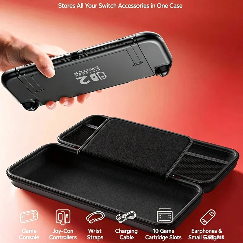 Console Storage Case for Nintendo Switch 2, Portable Hard Carry Bag Protective Case for NS2 Game Console
