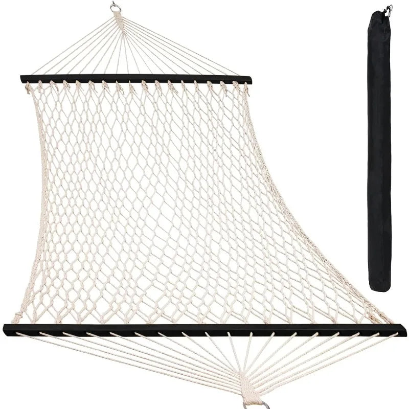Outdoor Quilted Fabric Hammock with Spreader Bars and Detachable Pillow and Chains,Outdoor Patio Backyard Poolside