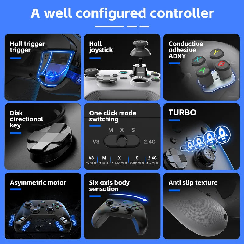 G6 BT-Compatible Wireless Controller For NS/NS Lite/NS Oled Console Gamepad Android Phone PC Joystick Controle with 6-Axis