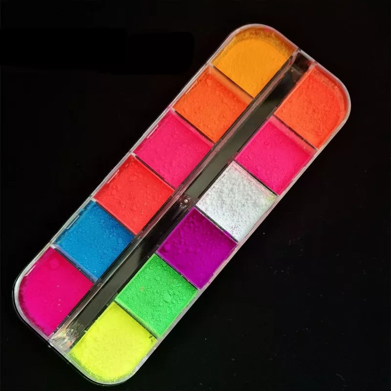 NEW Colors Phosphor Fluorescent Neon Pigment Eye Shadow Makeup Palette Shine Shimmer Shadow Face Body Nail Art  Powder Cosmetics
