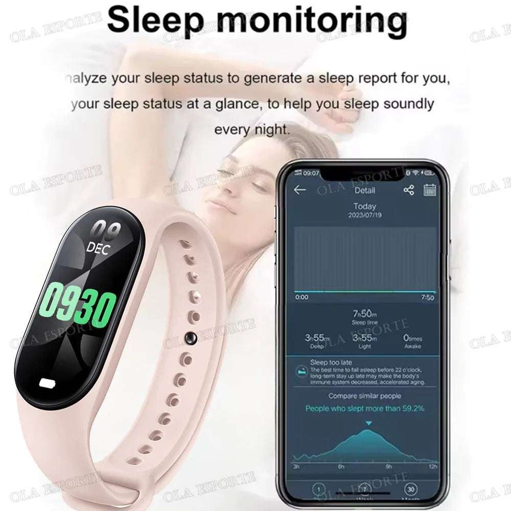 M7 Smart Band Watch Men Women Silicone Heart Rate Smart Band Varied Dial Fitness Tracker Fitness Sport Bracelet For Android HW12