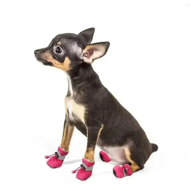 Ready Stocked 4pcs/set Waterproof Pet Dog Shoes Chihuahua Anti-slip Rain Boots Footwear For Small Cats Dogs Puppy Booties