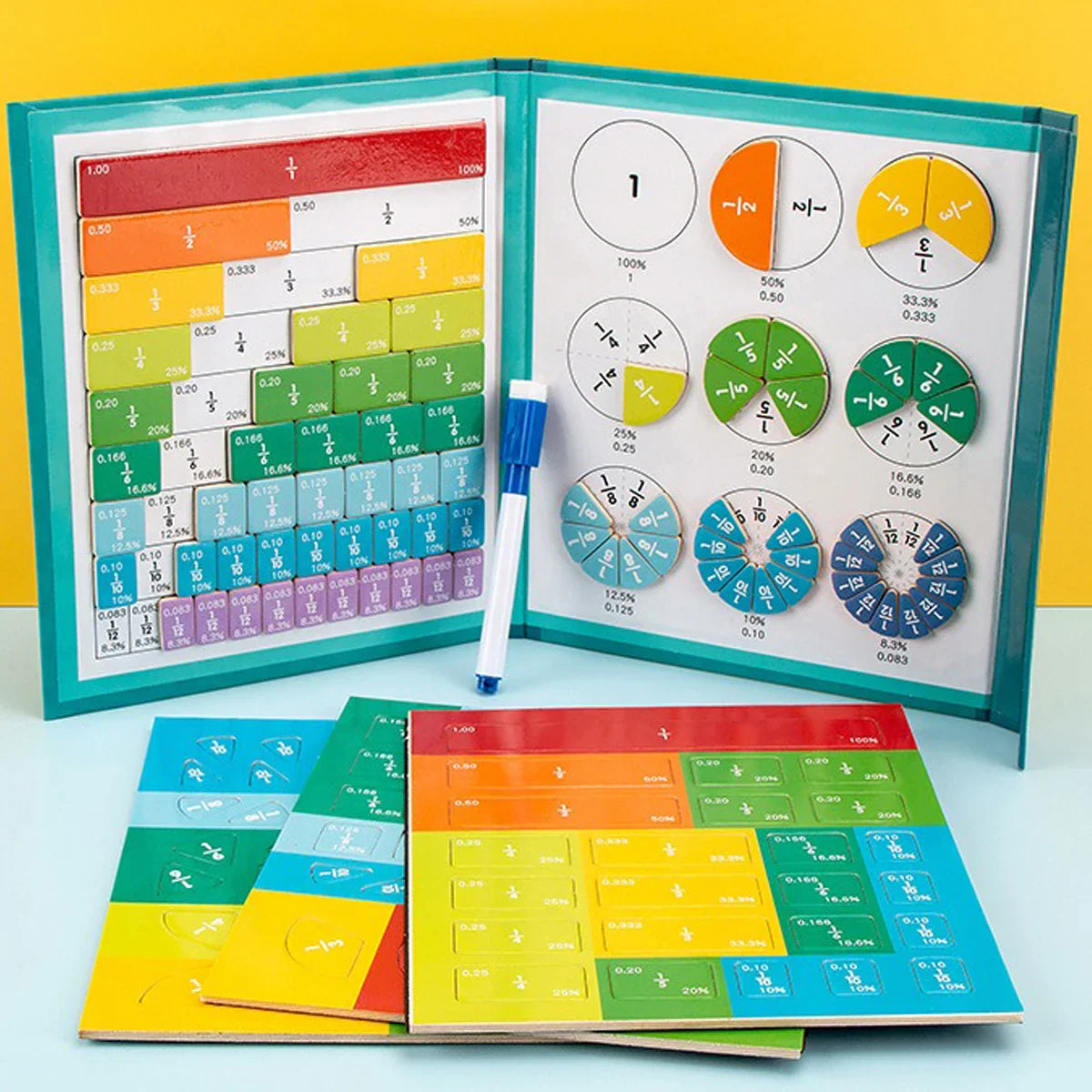 Magnetic Fraction Learning Nuclear Denominator Cognition Addition and Subtraction Operation Demonstration Lower Grade Teaching