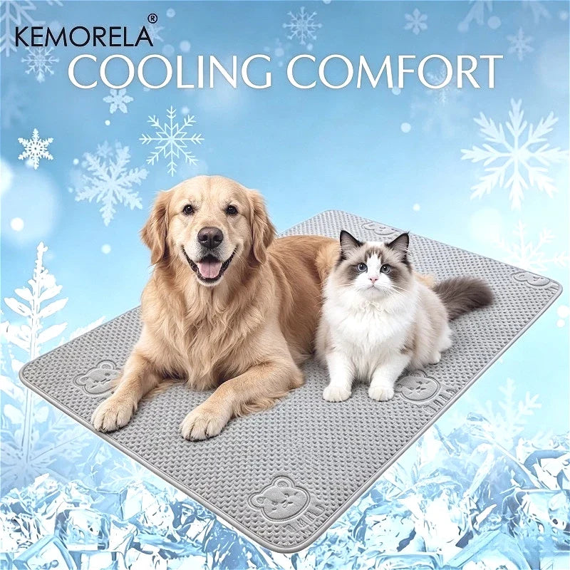 Summer New Thick Pet Cooling Pad with Cute Bear Pattern Washable Ice-Like Smooth Pet Mattress Outdoor Indoor Use For Dog And Cat